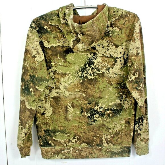 Cabelas Opening Day III Hunting Hoodie Mens Med Camo Green Strata Pouch Pocket - Picture 3 of 8
